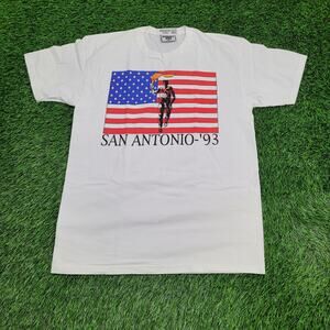 Vintage 1993 San-Antonio Shirt Large 21x29 US-Flag